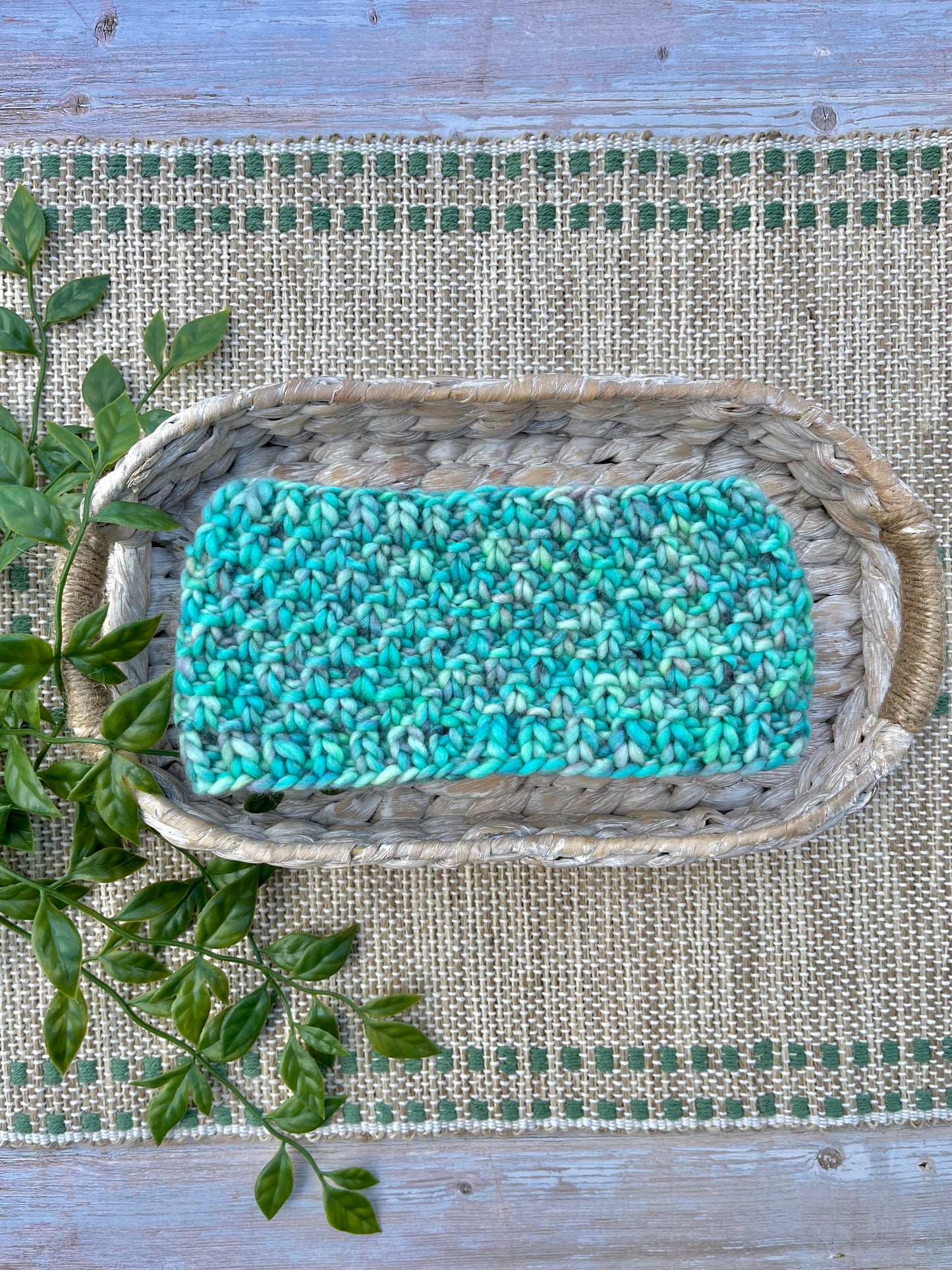 Oakmoss Merino Headband in Miami Blue
