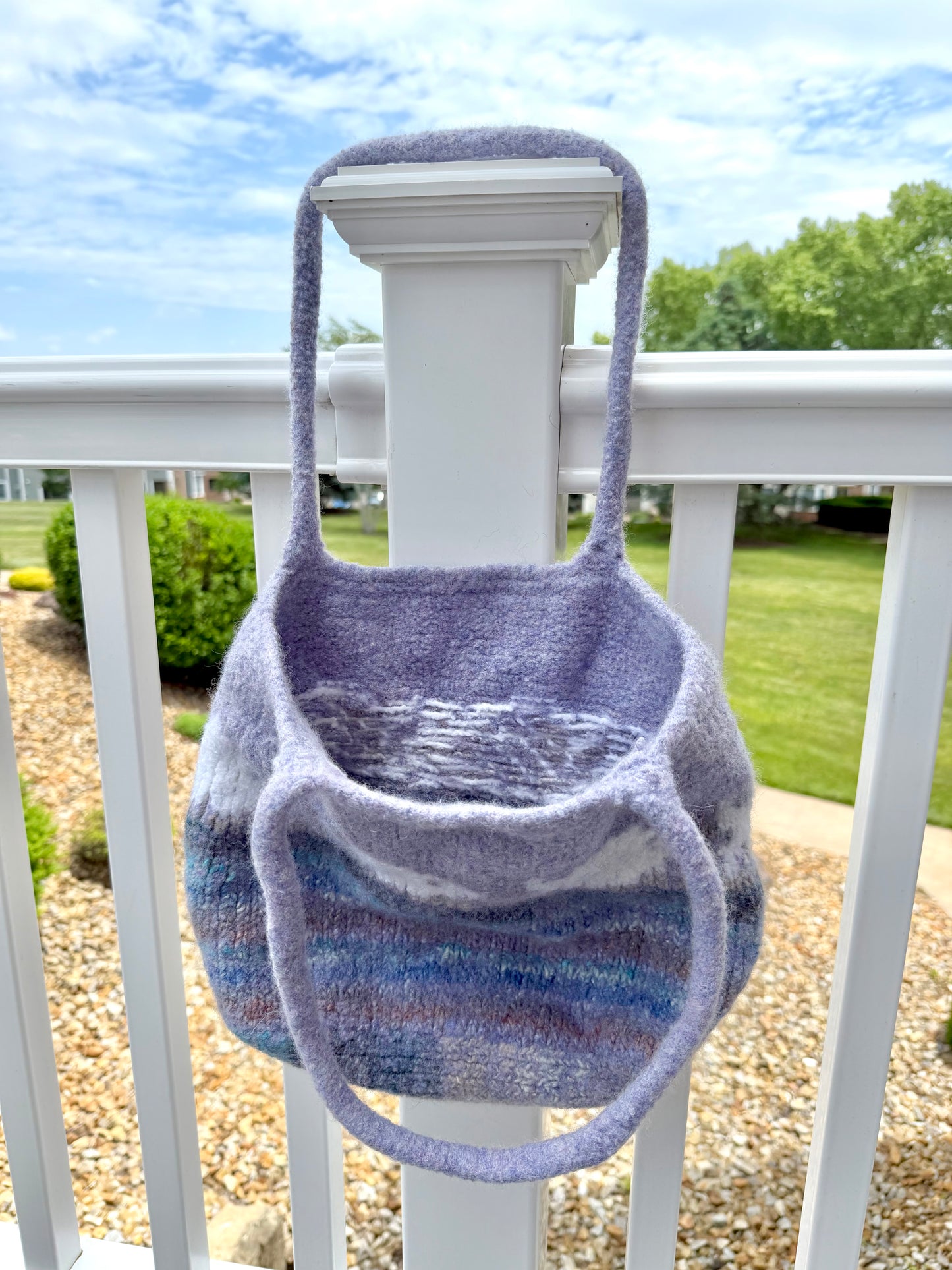 Felted Fish Tote Bag - Lilac