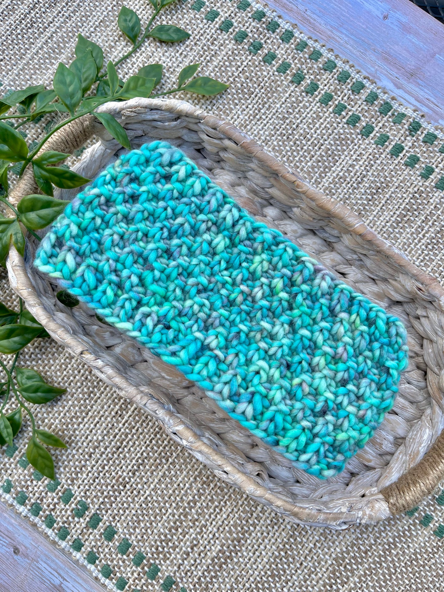 Oakmoss Merino Headband in Miami Blue
