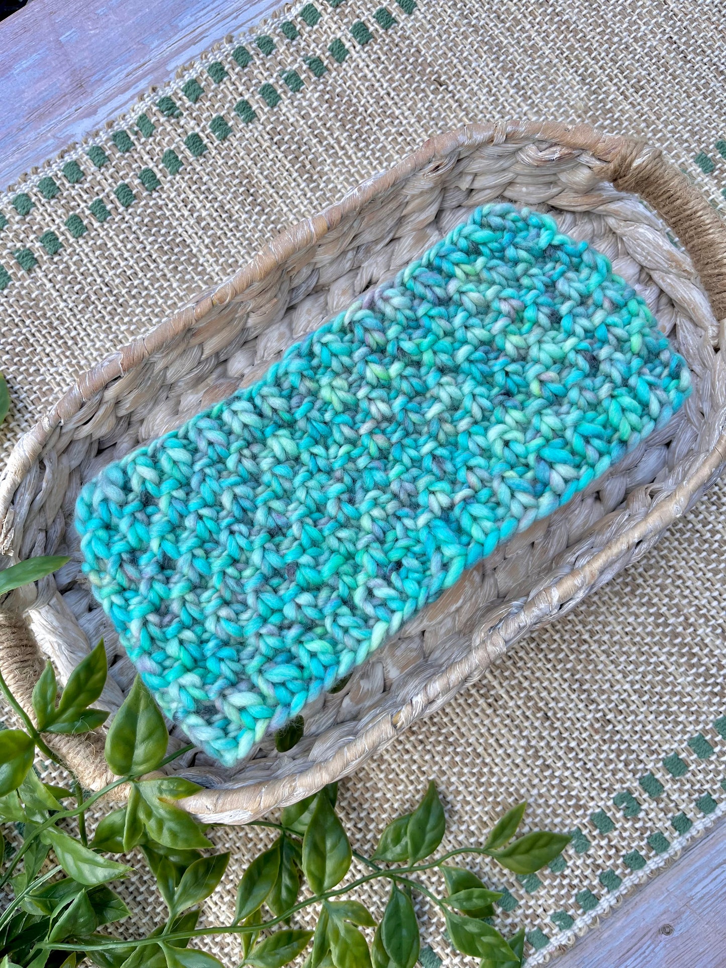 Oakmoss Merino Headband in Miami Blue