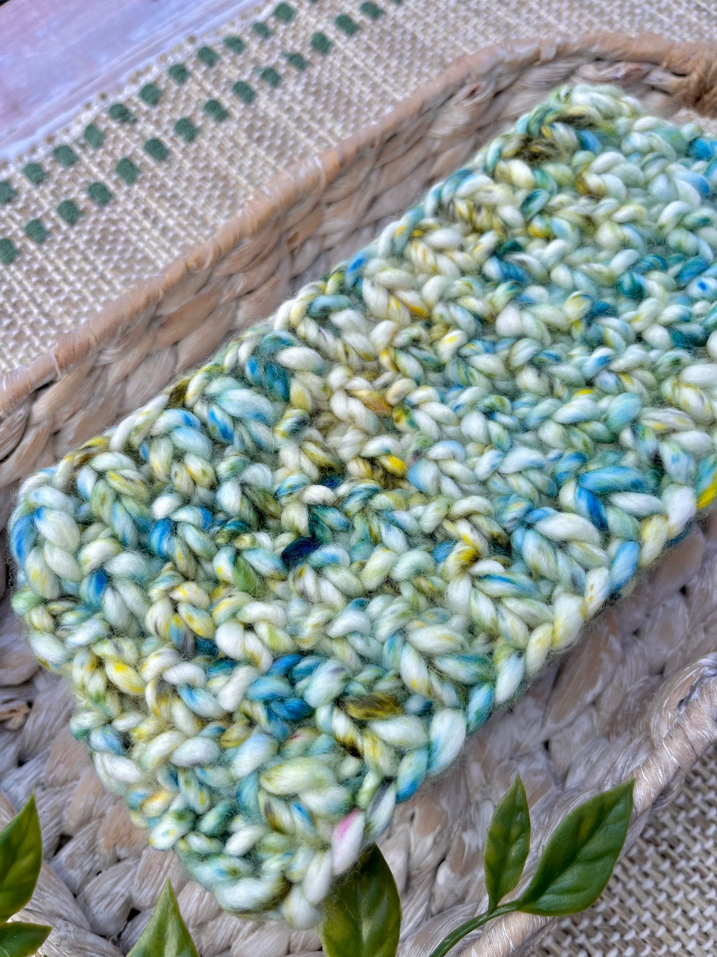 Oakmoss Merino Headband in Blue Green