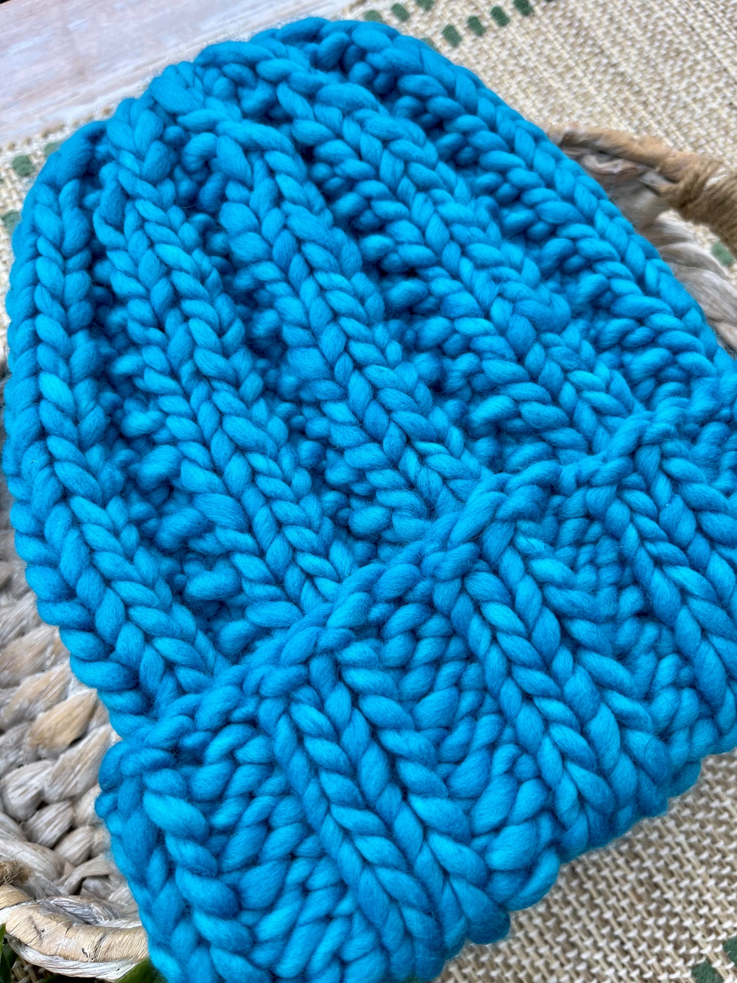 Fireside Merino Beanie in Blueberry