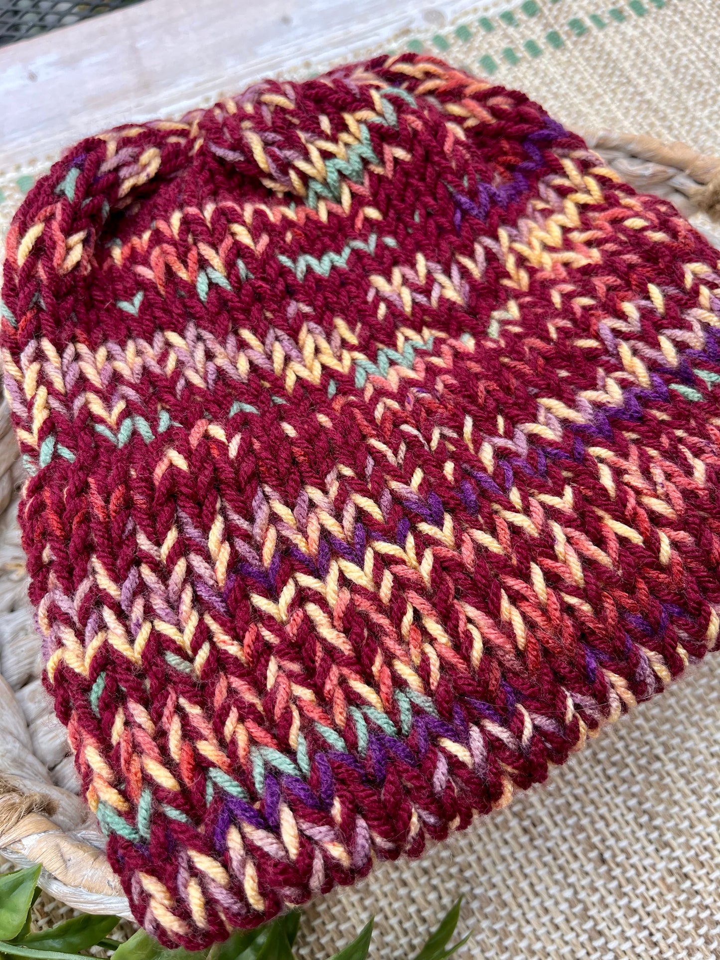 Double Brim Beanie in Autumn Sunset