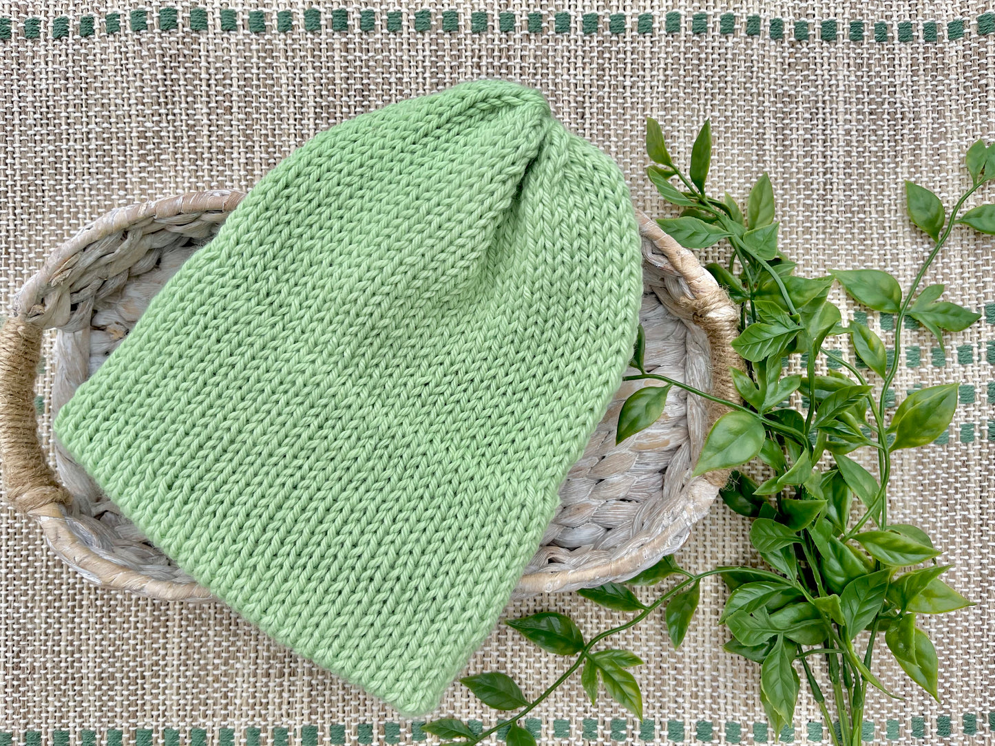 lightweight lime double brim beanie