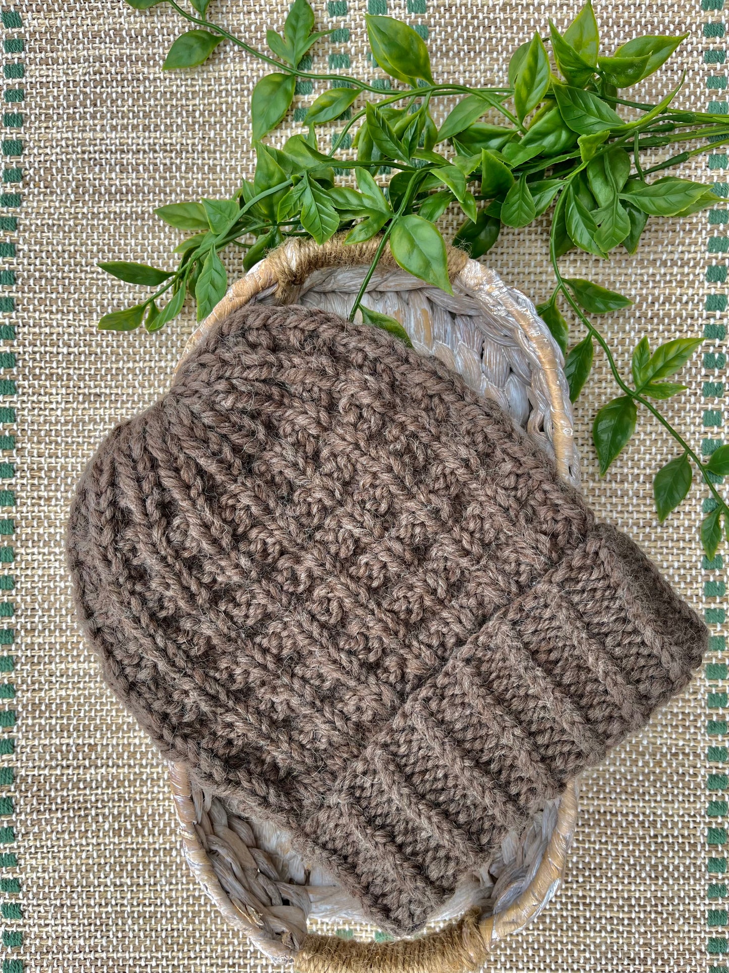 brown knit beanie
