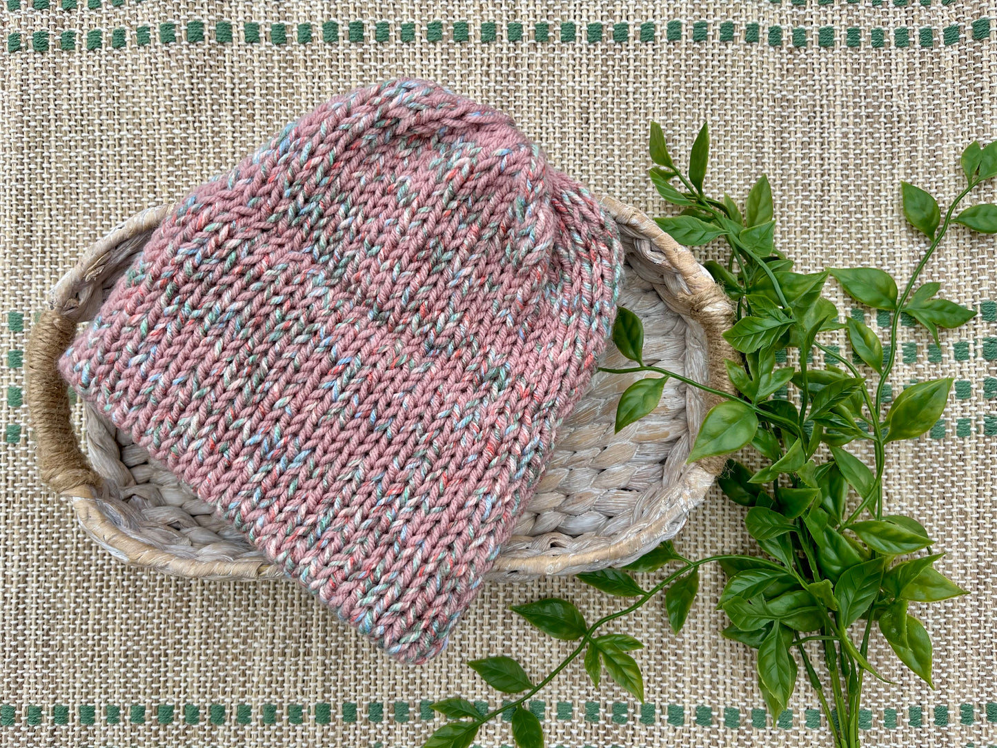 pink knit beanie