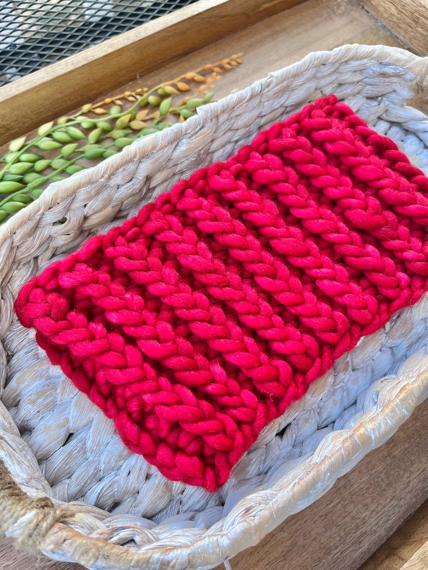 red knit headband