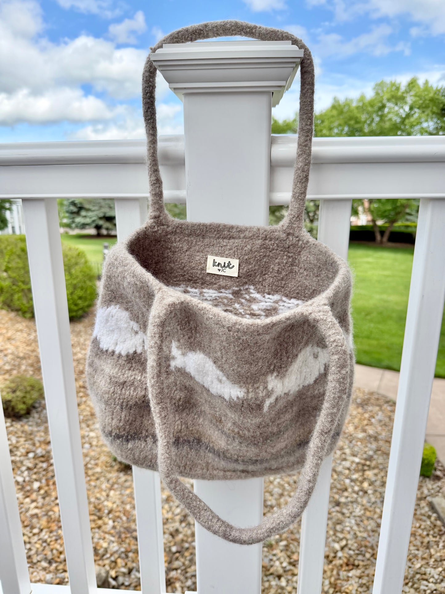 Felted Fish Tote Bag - Sand