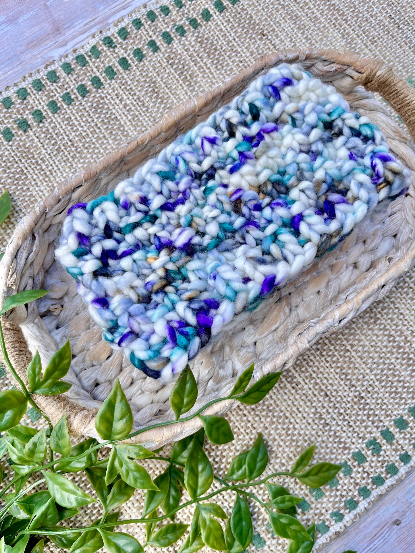 Oakmoss Merino Headband in Purple Fog