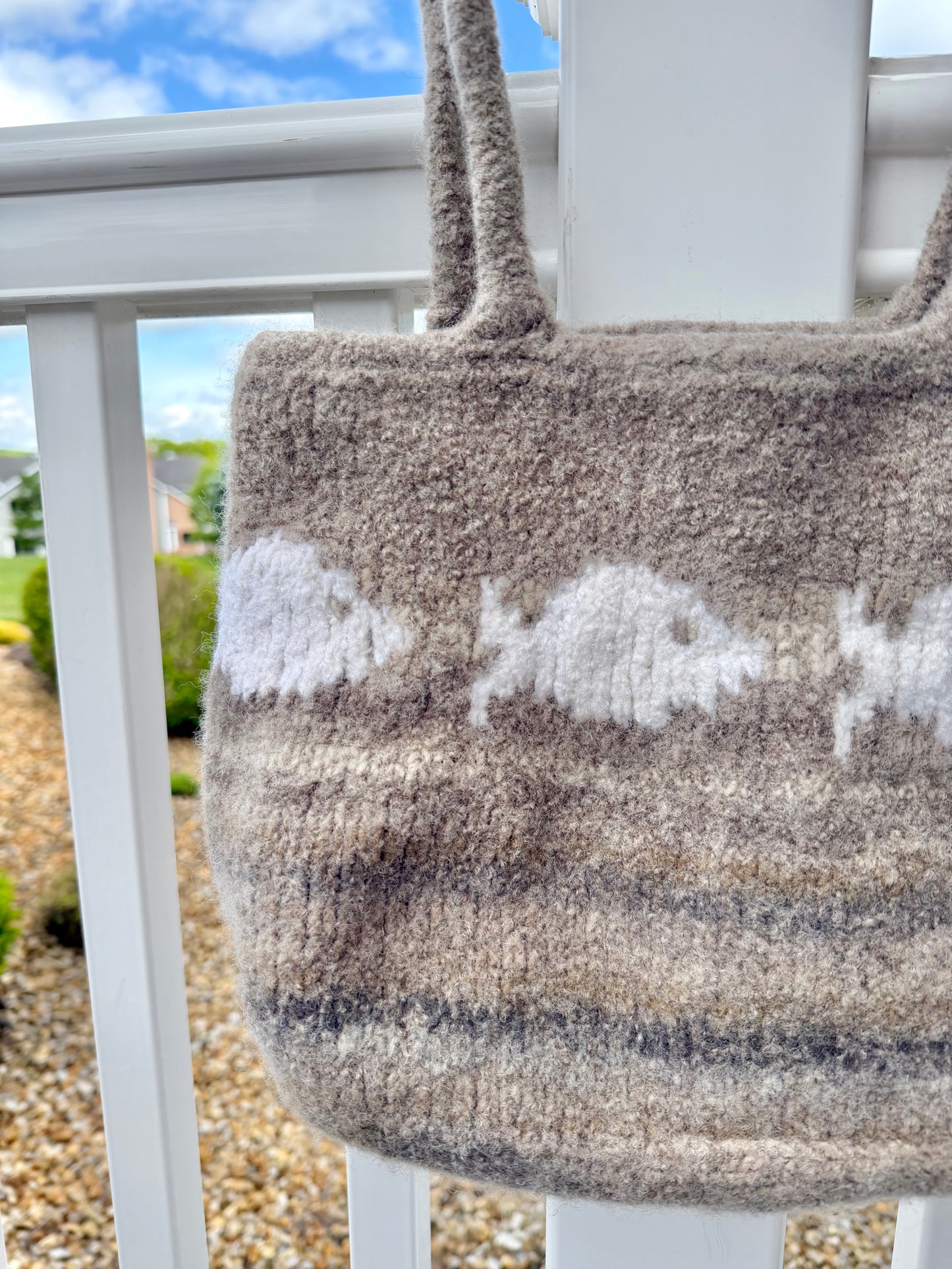 Felted Fish Tote Bag - Sand