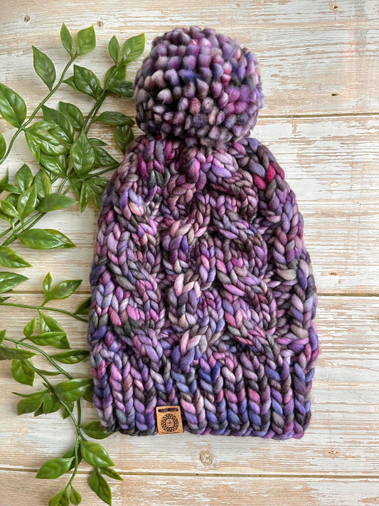 Marshmallow Beanie in Purple