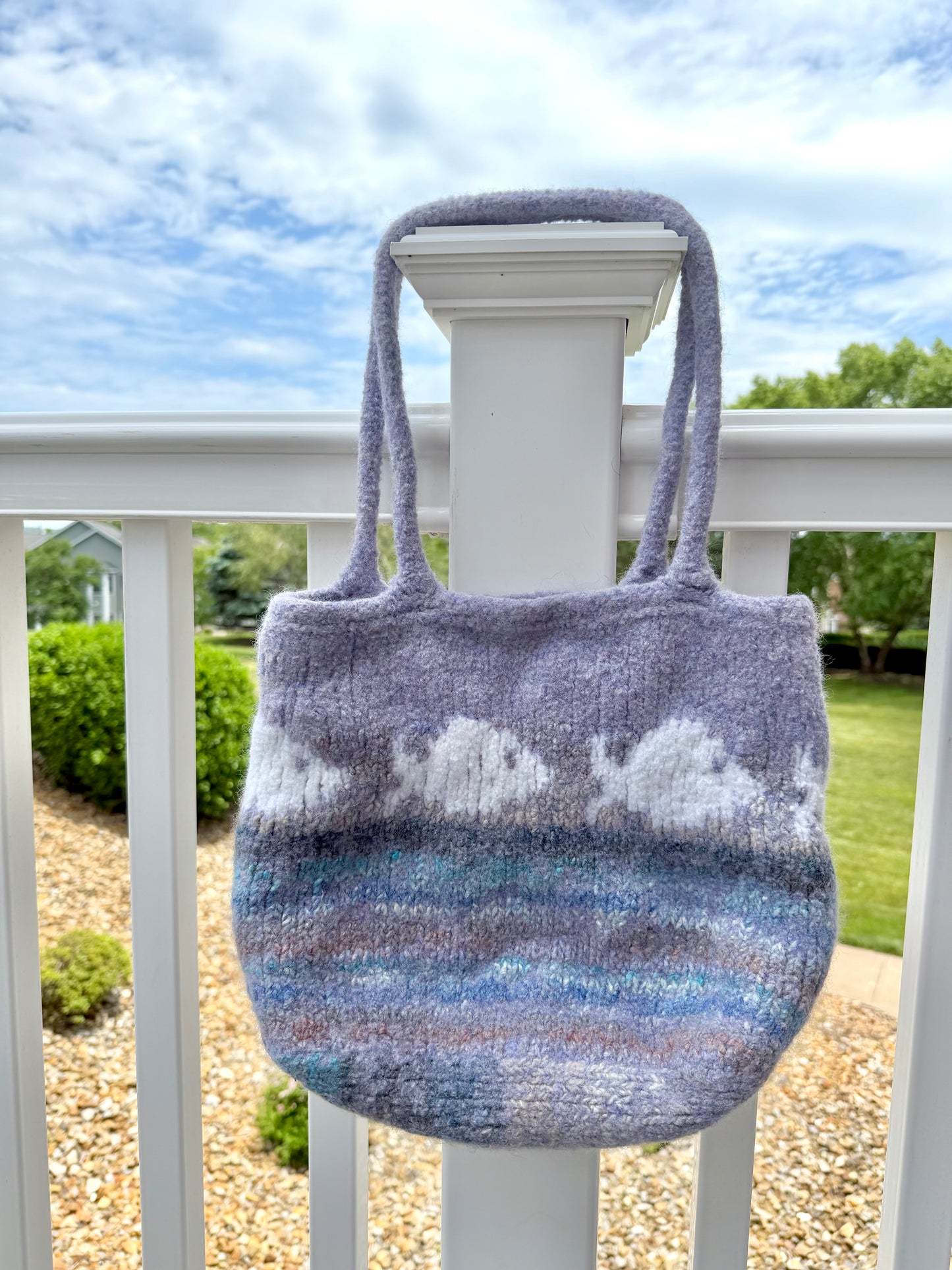 Felted Fish Tote Bag - Lilac