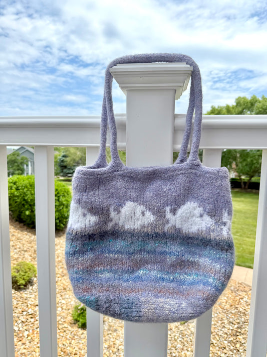 Felted Fish Tote Bag - Lilac