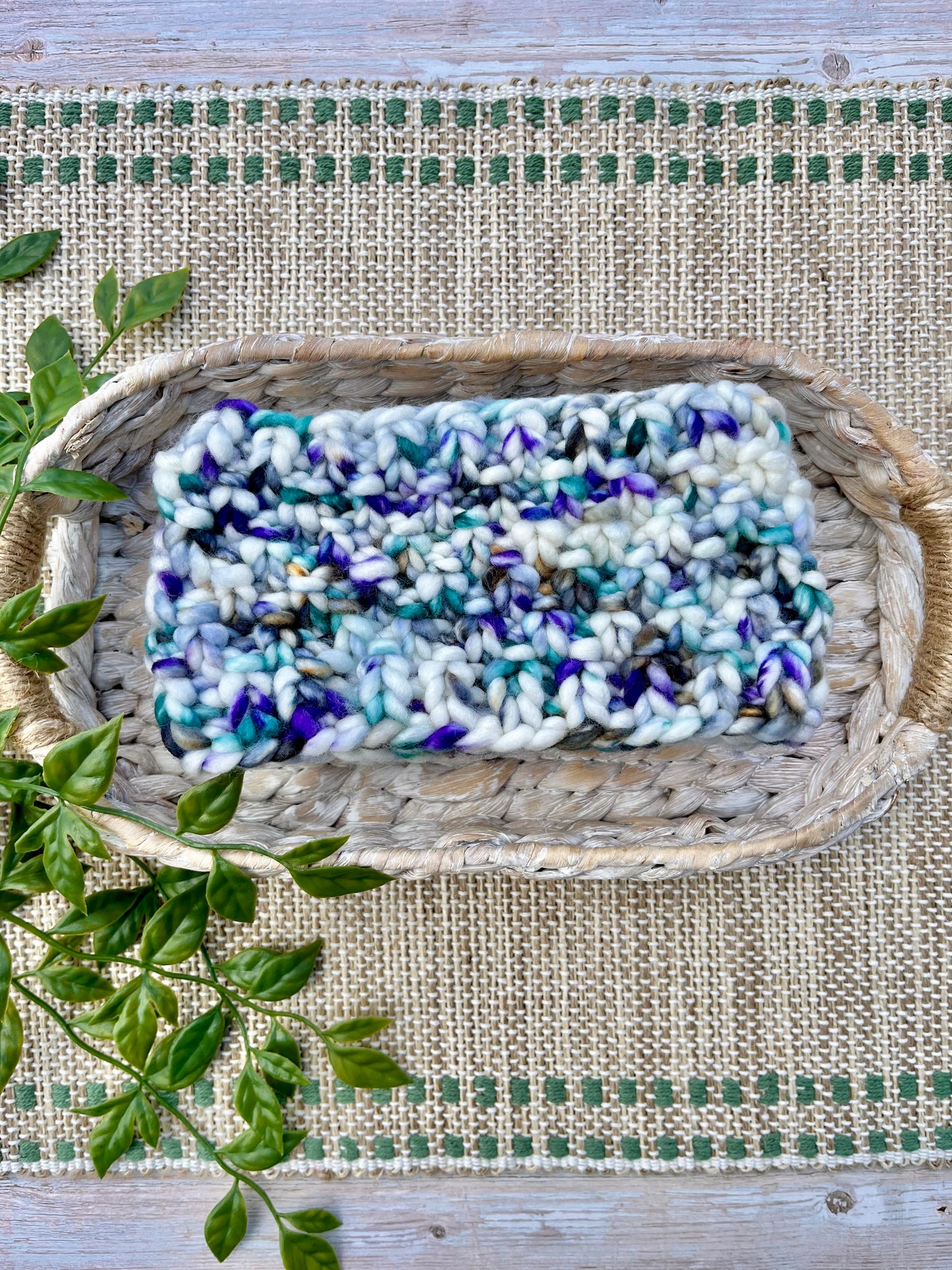 Oakmoss Merino Headband in Purple Fog