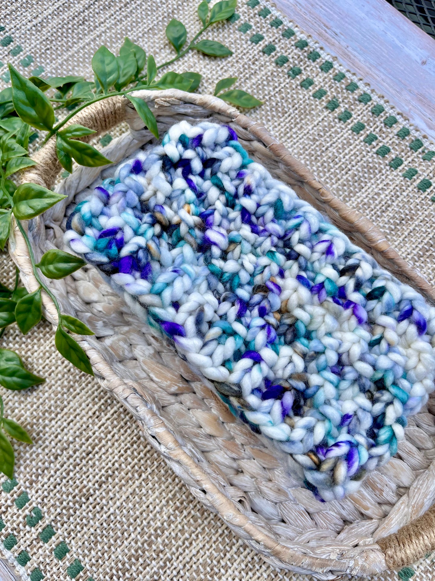 Oakmoss Merino Headband in Purple Fog